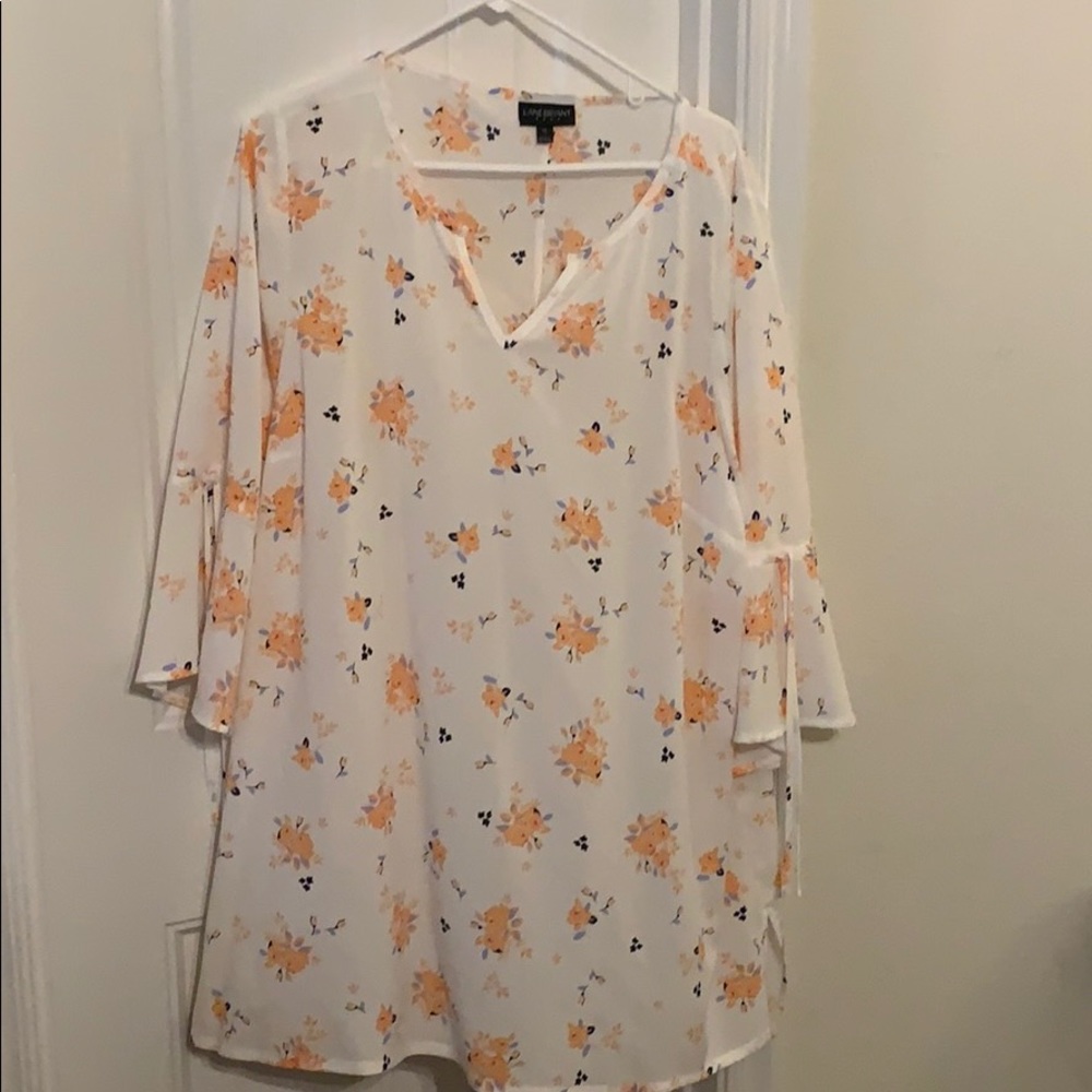 Women’s Lane Bryant S22 White Floral Top